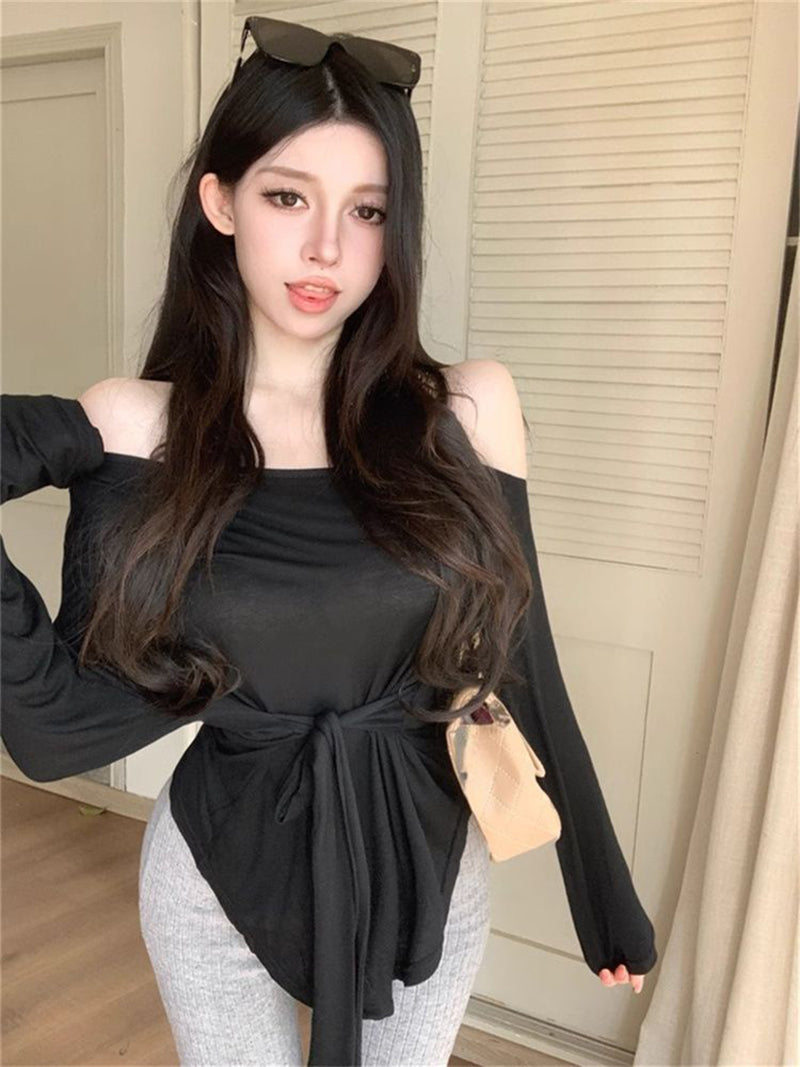 Off-Shoulder Waist Tie-Ups Top
