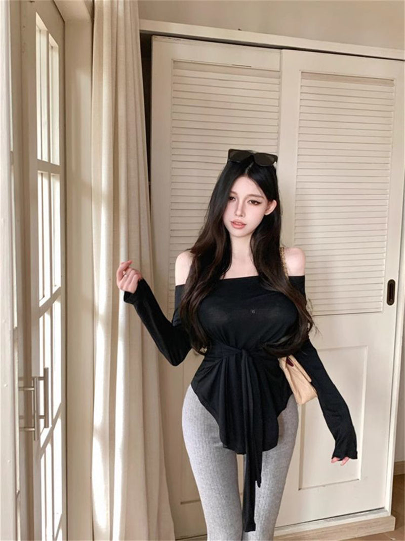 Off-Shoulder Waist Tie-Ups Top