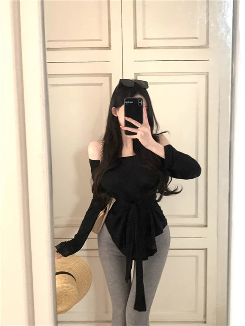 Off-Shoulder Waist Tie-Ups Top