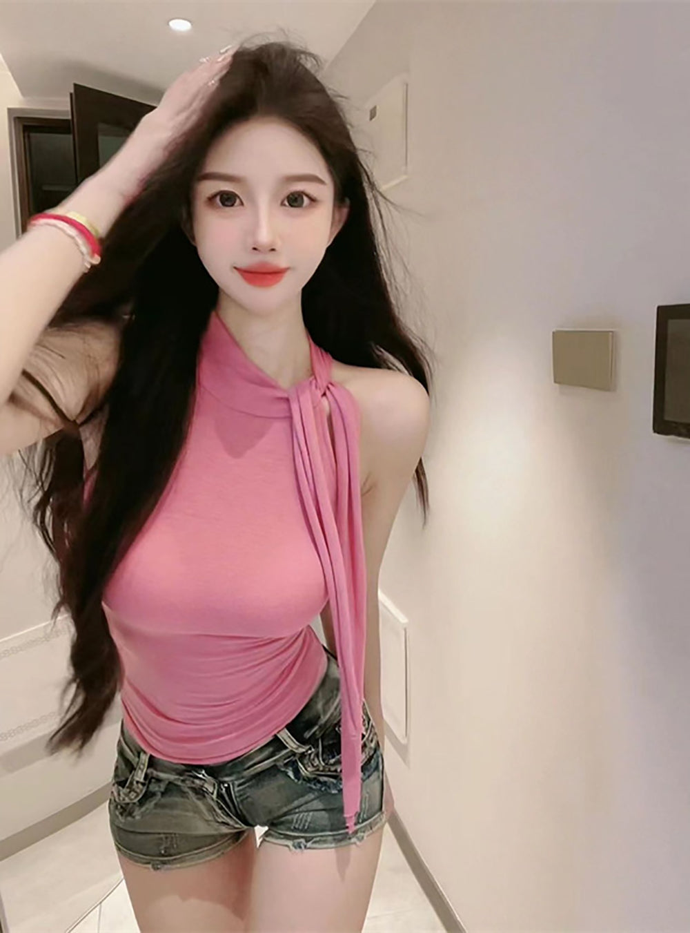 Women Tie-Up Neck Top