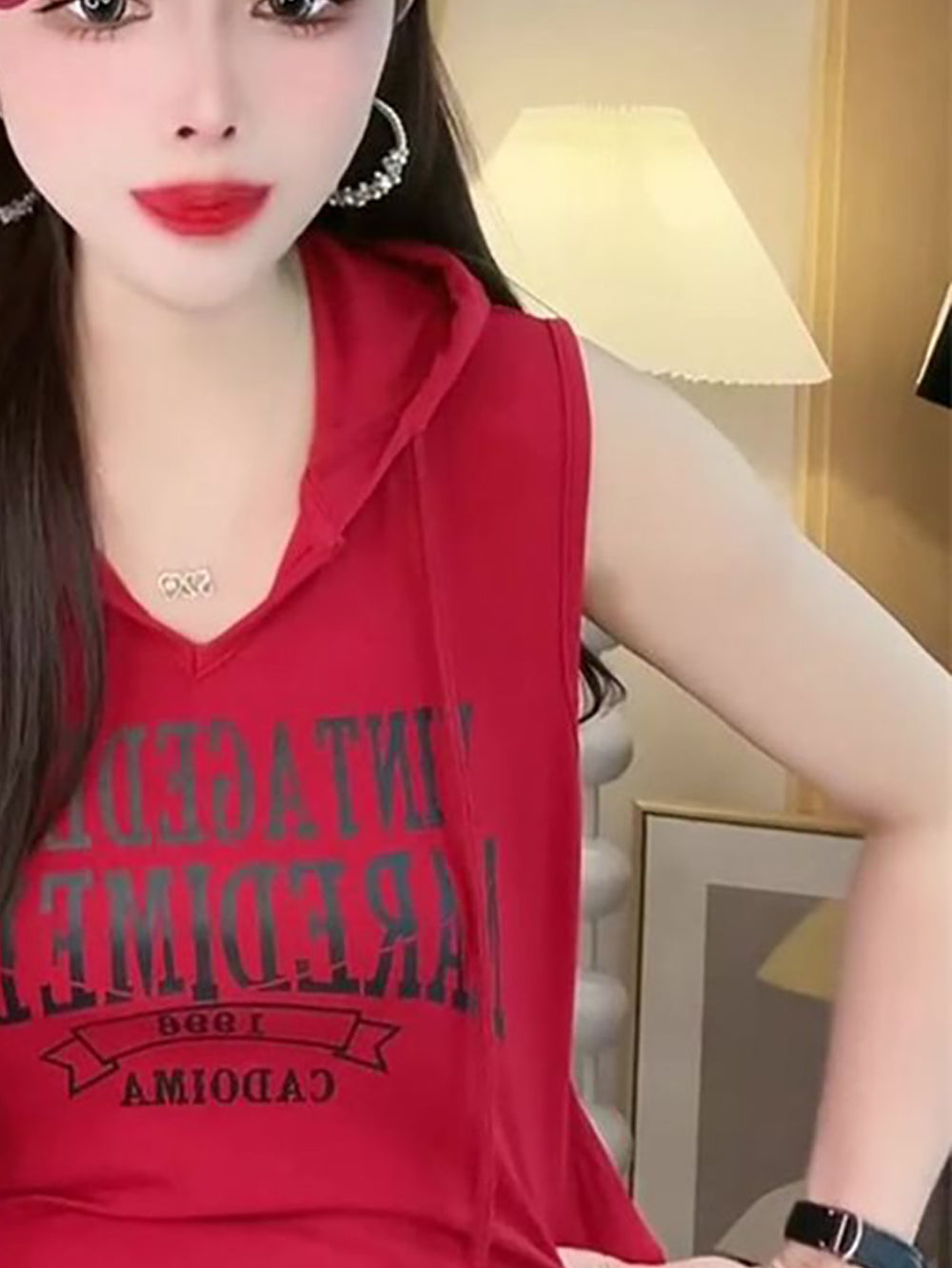 Women Printed Hooded Top