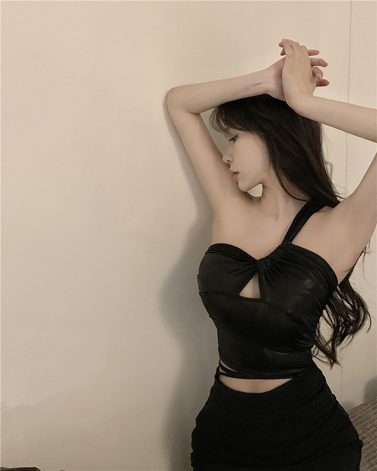 Women Shimmer One Shoulder Crop Top