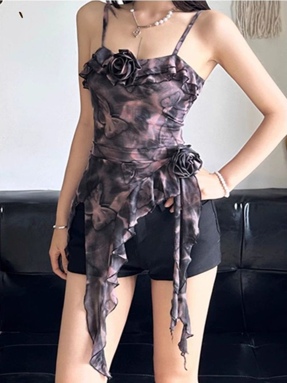 Women Abstract Printed Fitted Top