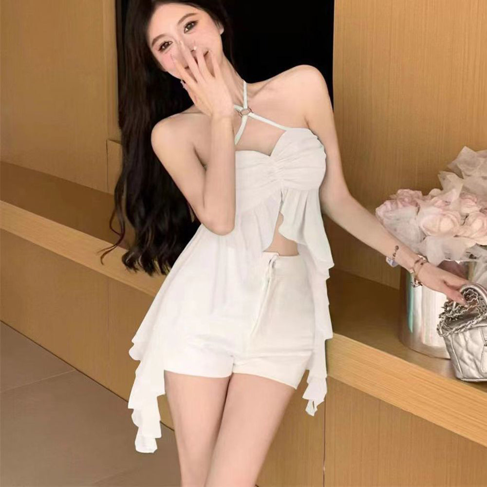 Sweetheart Neck Net Crop Top