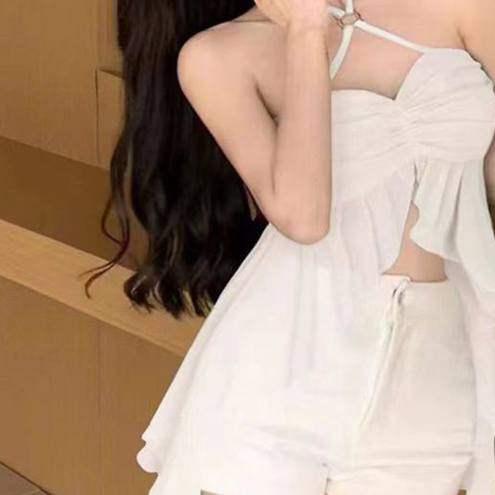 Sweetheart Neck Net Crop Top