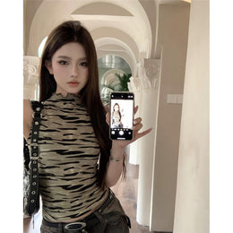 Women High Neck Printed Top