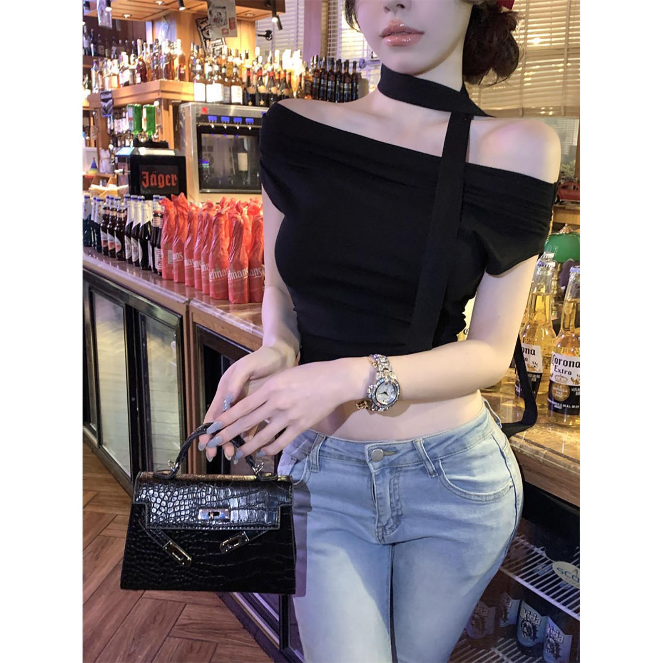 Women Off-Shoulder Cold-Shoulder Crop Top