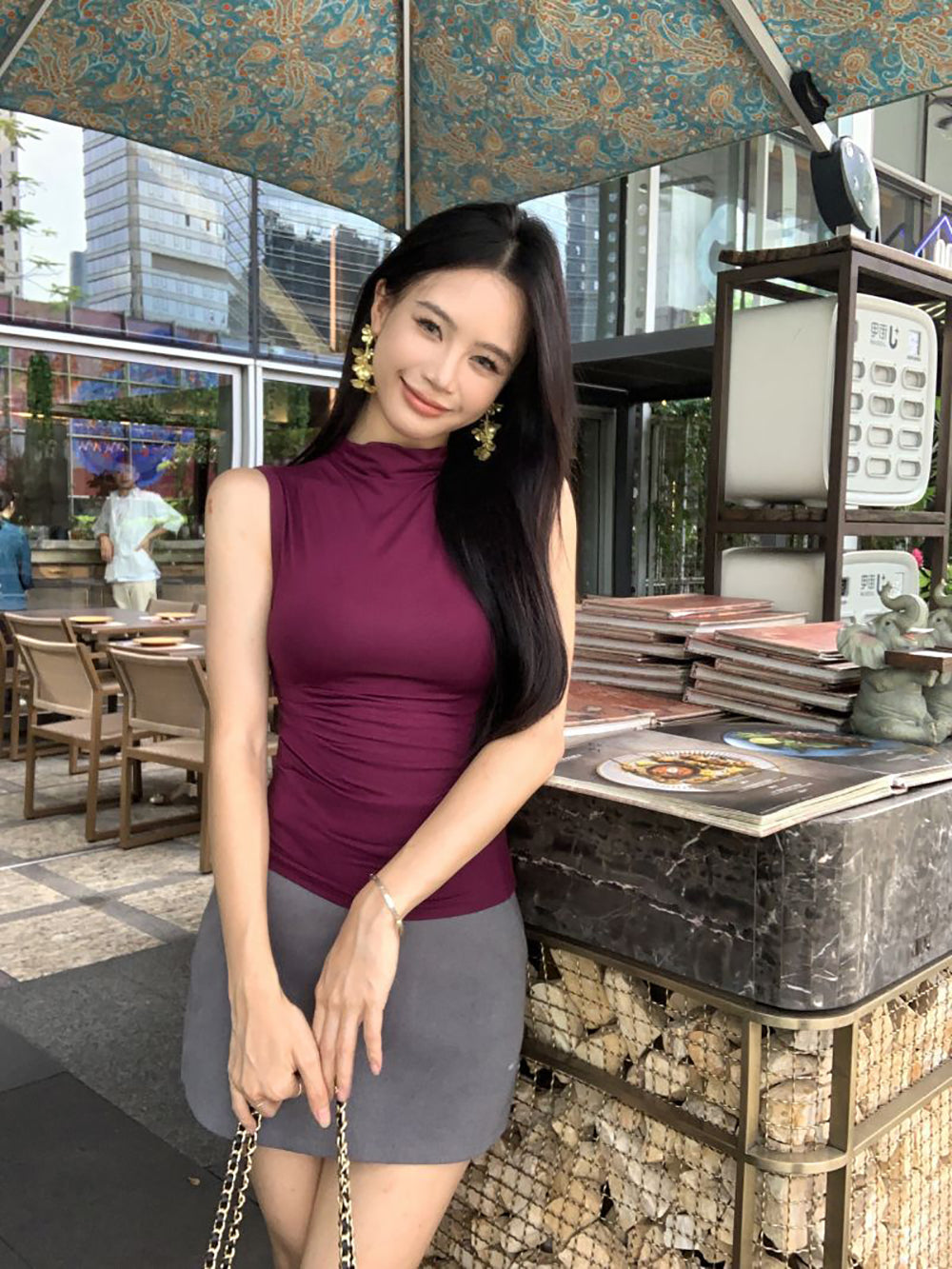 Women High Neck Top