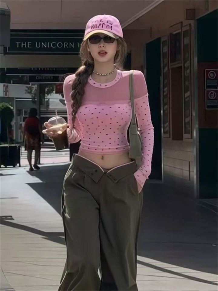 Women Solid Pink Crop Top