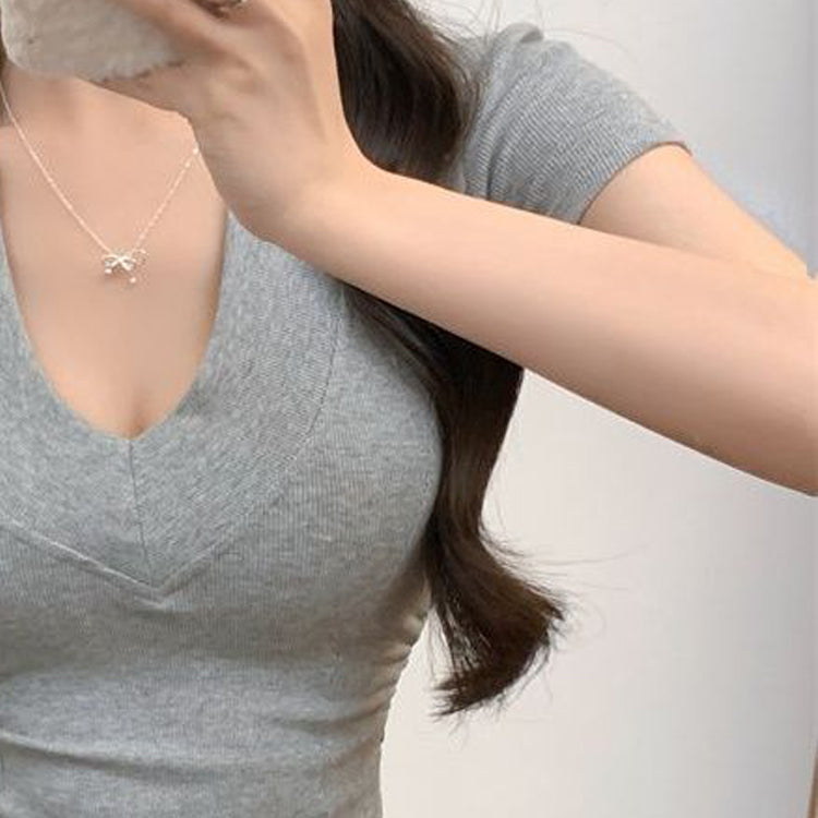 Women Ribbed Fitted Crop Top