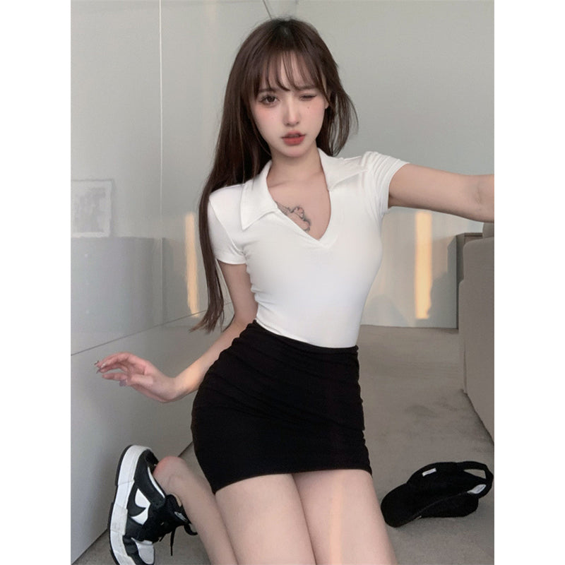 Shirt Collar solid regular Top
