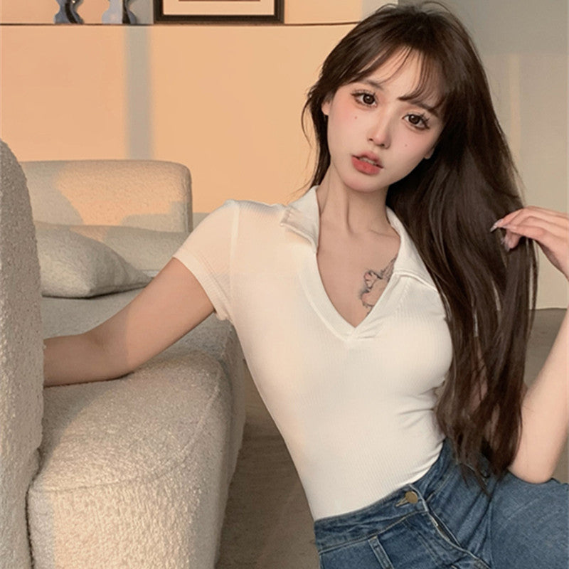 Shirt Collar solid regular Top
