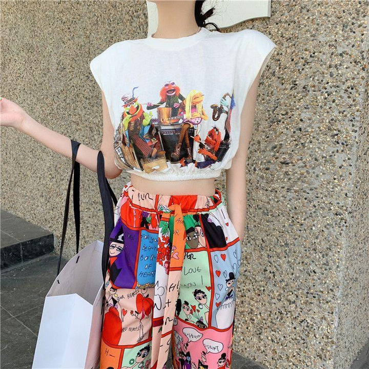 Women Graphic Print Crop Top