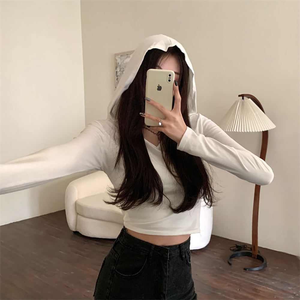 Women Solid V-Neck Top