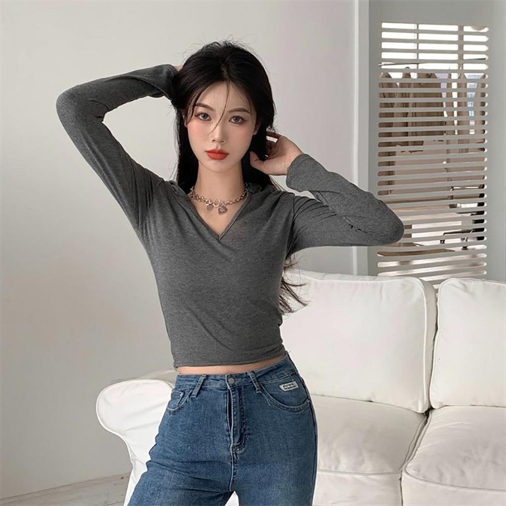 Women Solid Hood Top