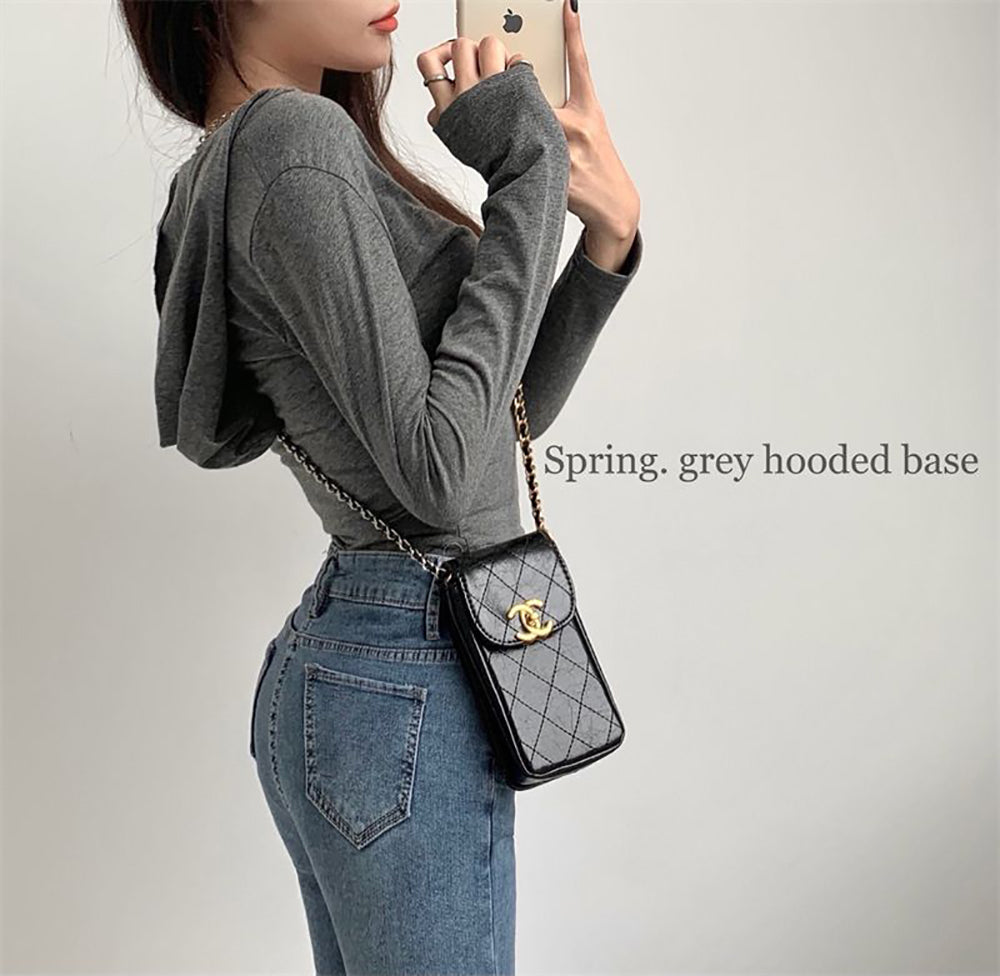 Women Solid Hood Top