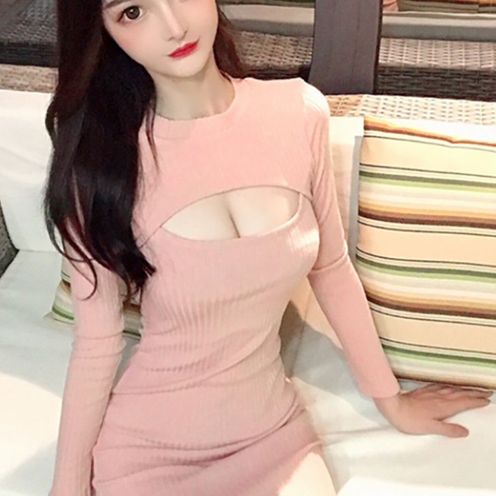 Women Pink Cut-Out Mini Dress