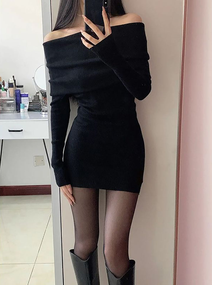Off-Shoulder Sheath Mini Dress