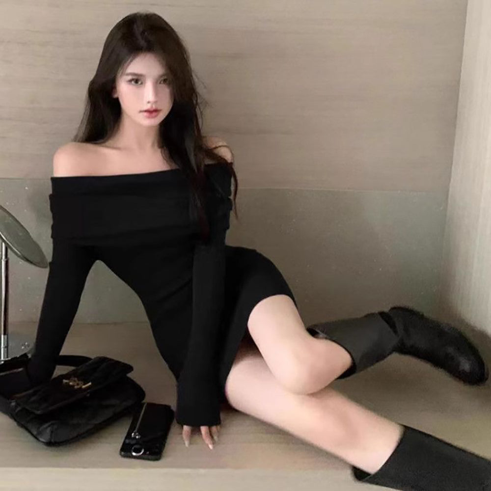 Off-Shoulder Sheath Mini Dress