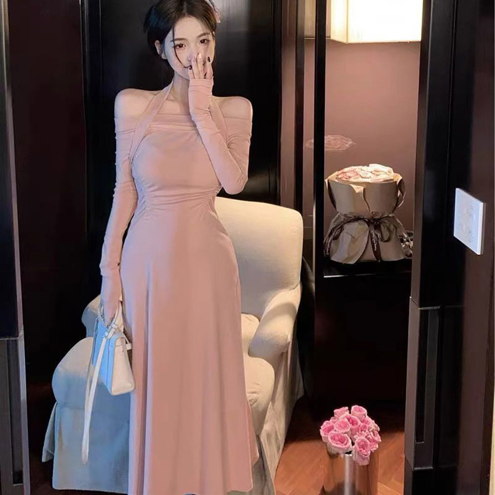 Women Tie-Up Neck Midi Dress