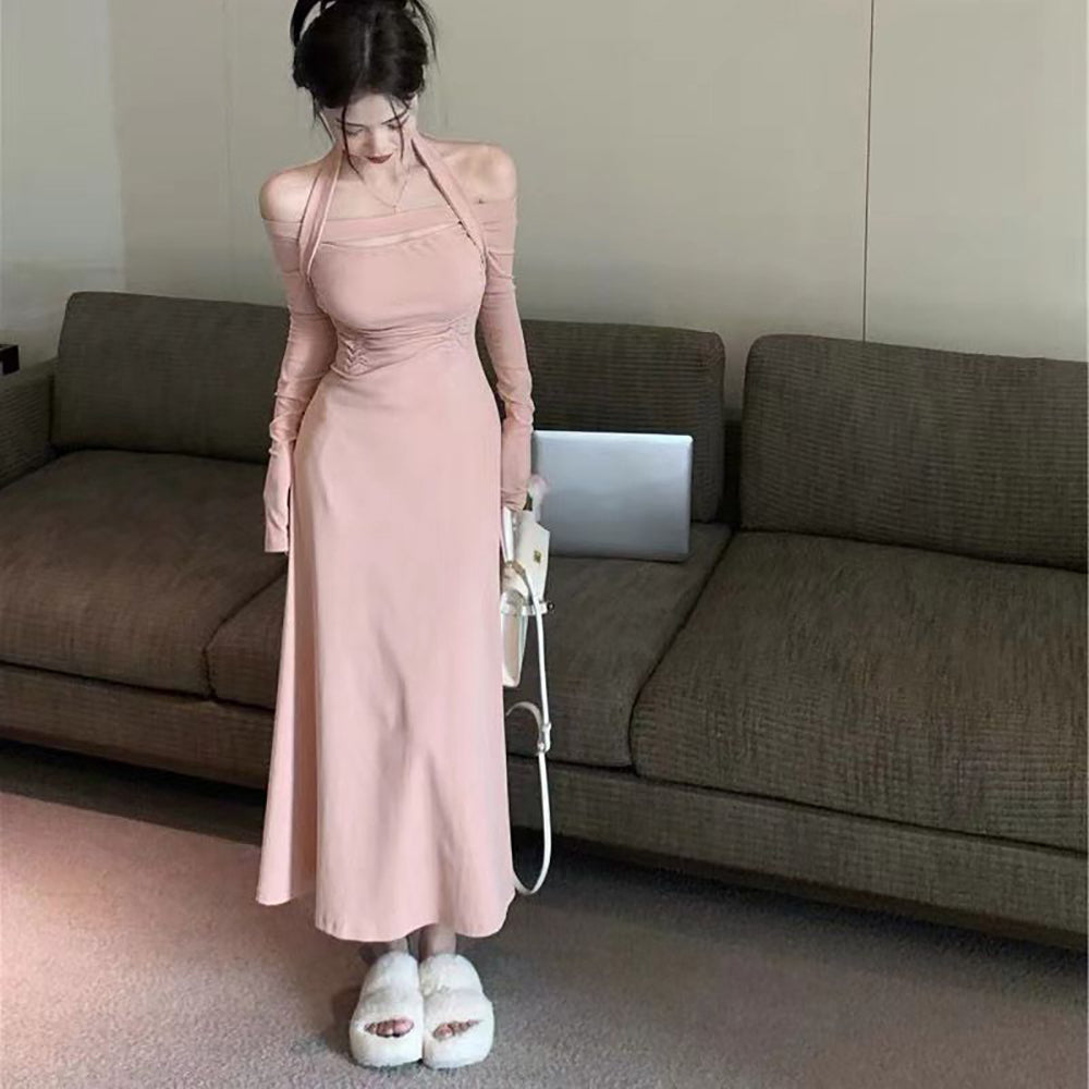 Women Tie-Up Neck Midi Dress