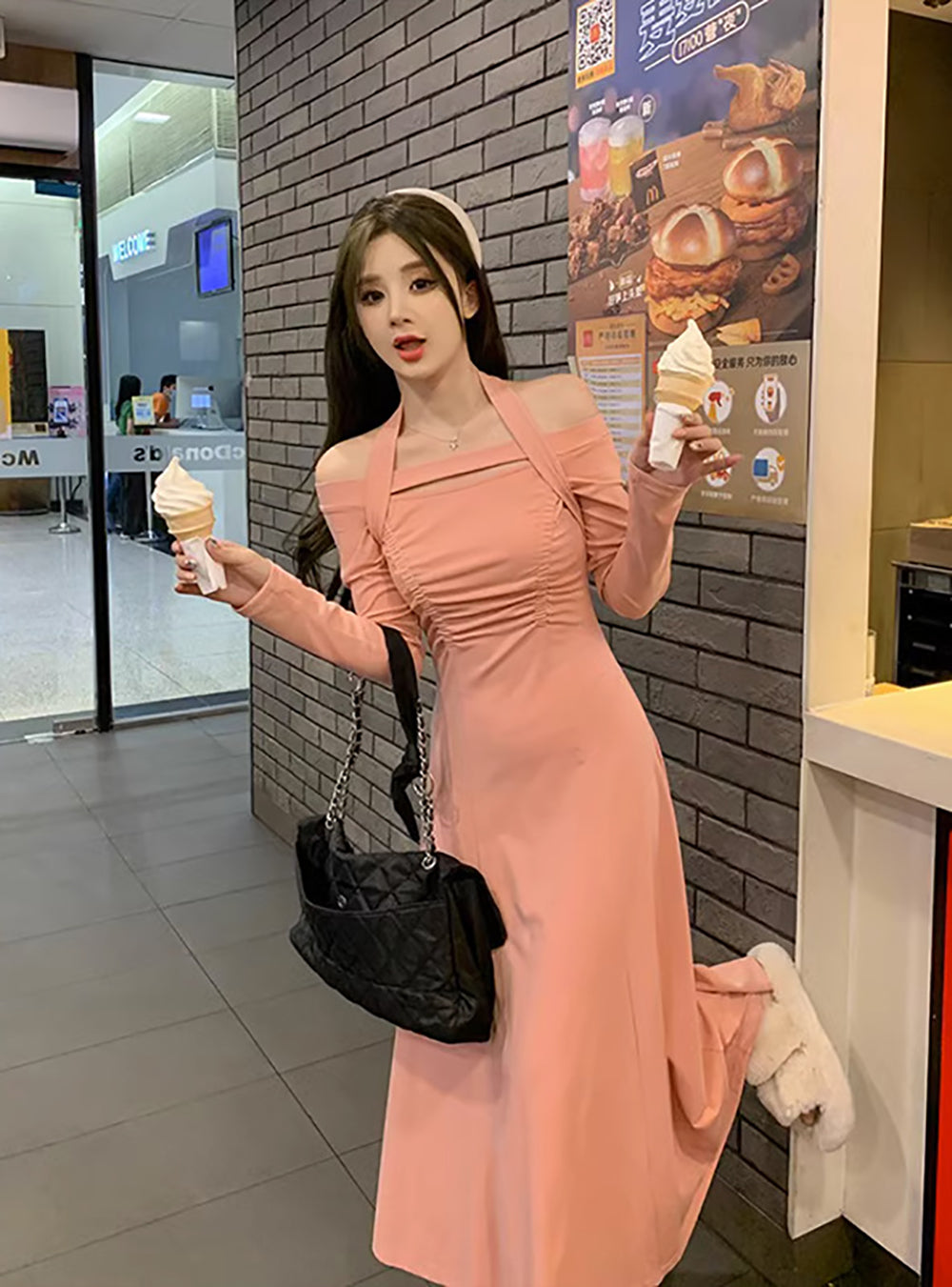 Women Tie-Up Neck Midi Dress