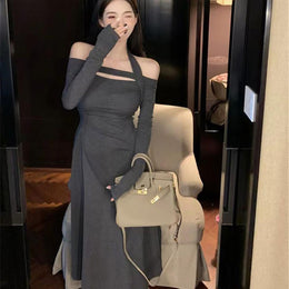 Women Tie-Up Neck A-Line Dress