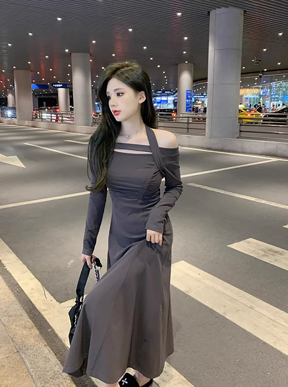 Women Tie-Up Neck A-Line Dress