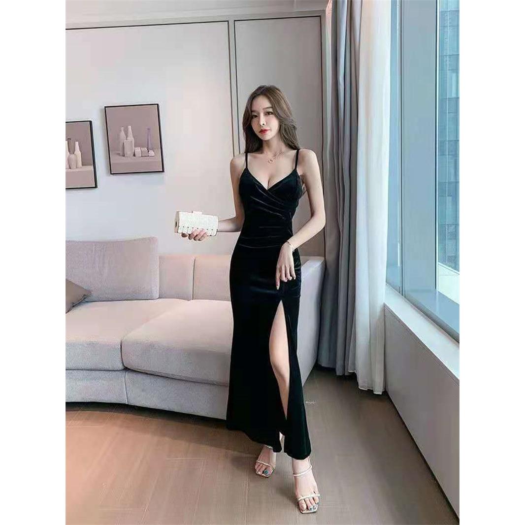 Shoulder Straps Satin Sheath Maxi Dress