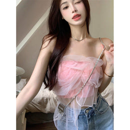 Strapless Solid Off-shoulder Top