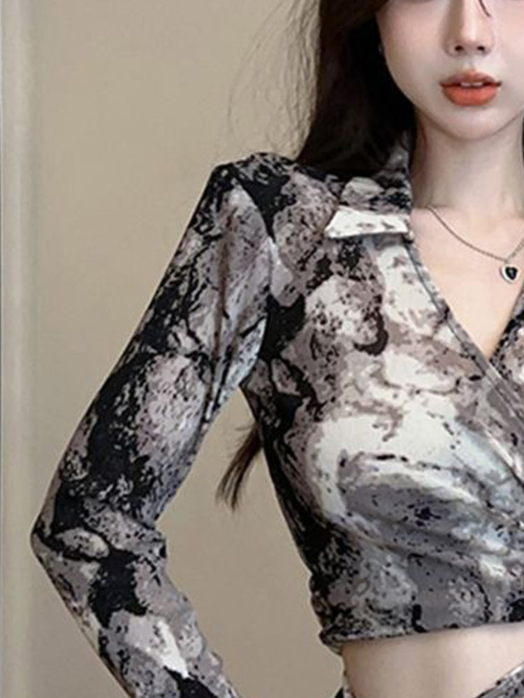 Printed Wrap Top