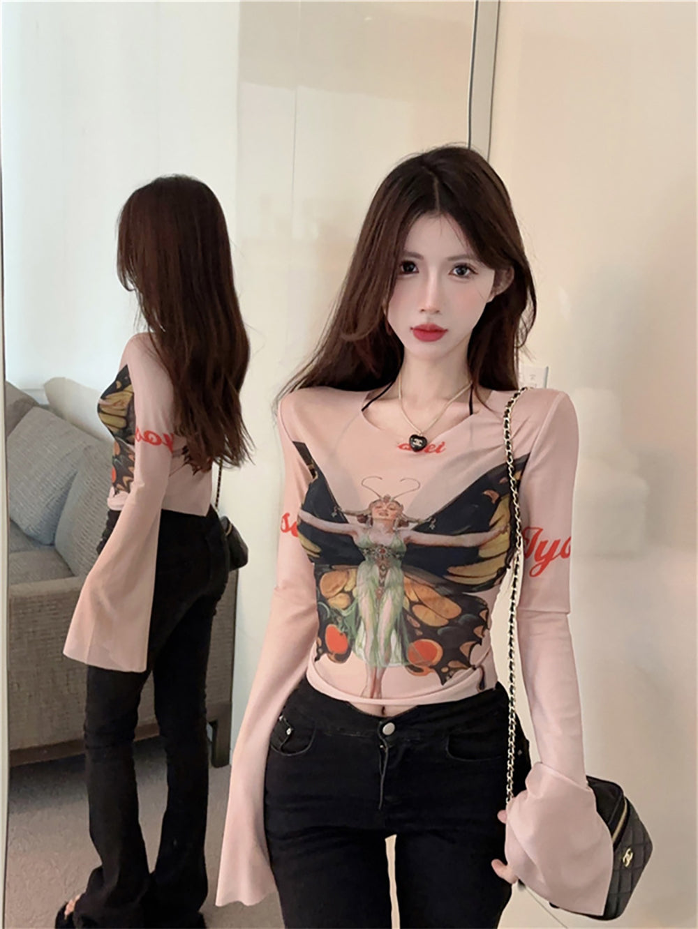 Women Abstract Printed Round Neck Top