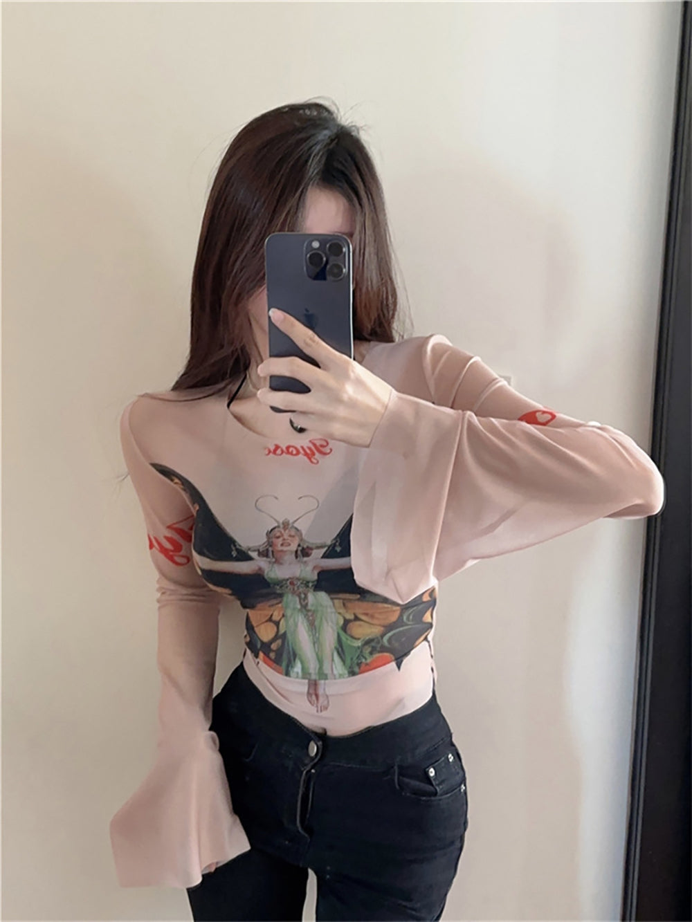 Women Abstract Printed Round Neck Top