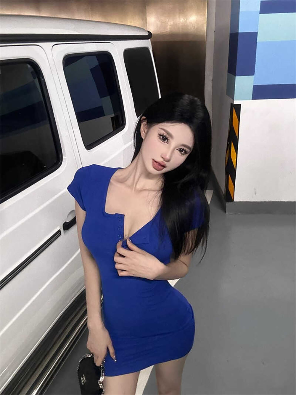 Short Sleeves Bodycon Mini Dress