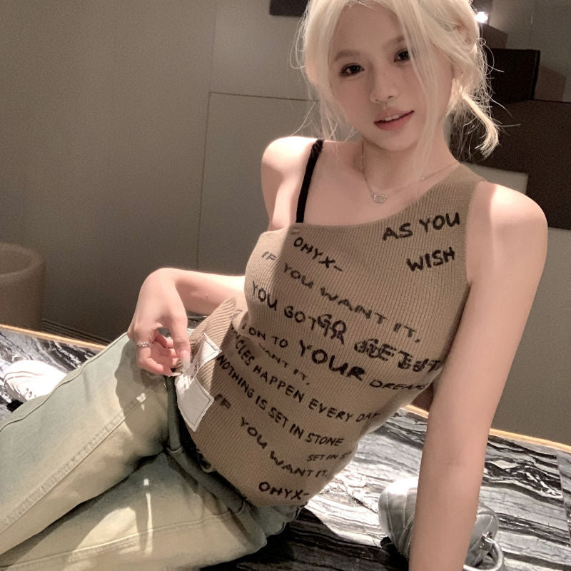 Women Typography Printed Sleeveless Top