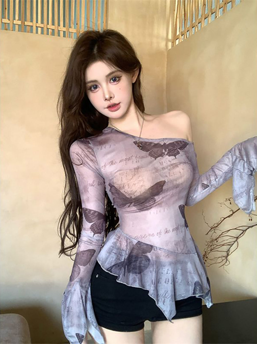 Women Graphic Printed One Shoulder Top