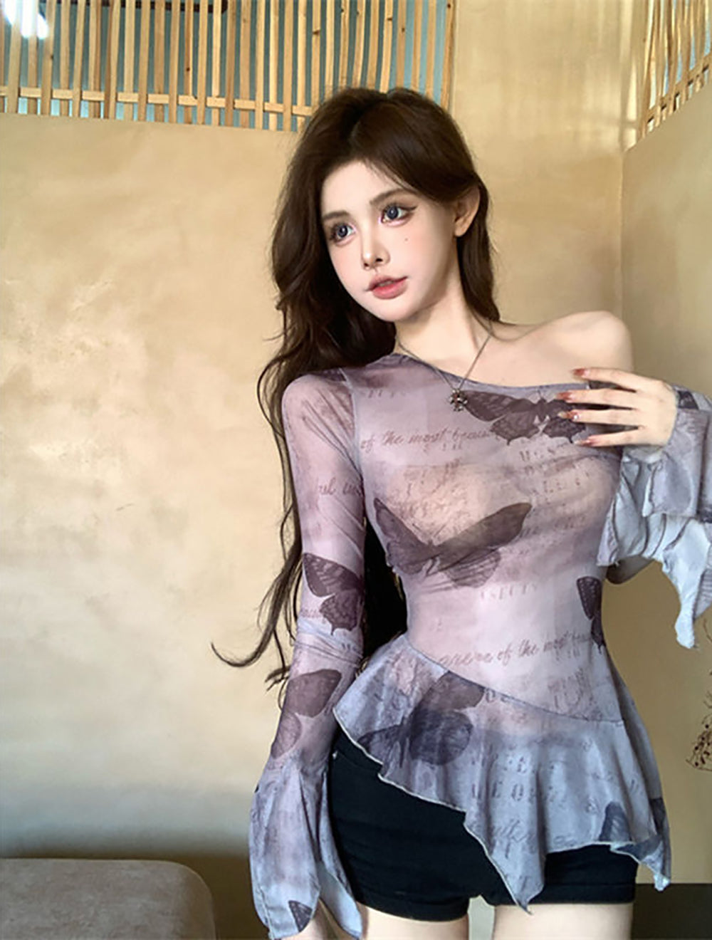 Women Graphic Printed One Shoulder Top