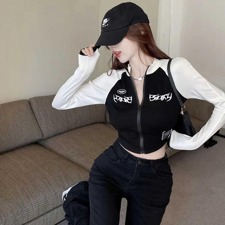 Women Typography Printed High Neck Top