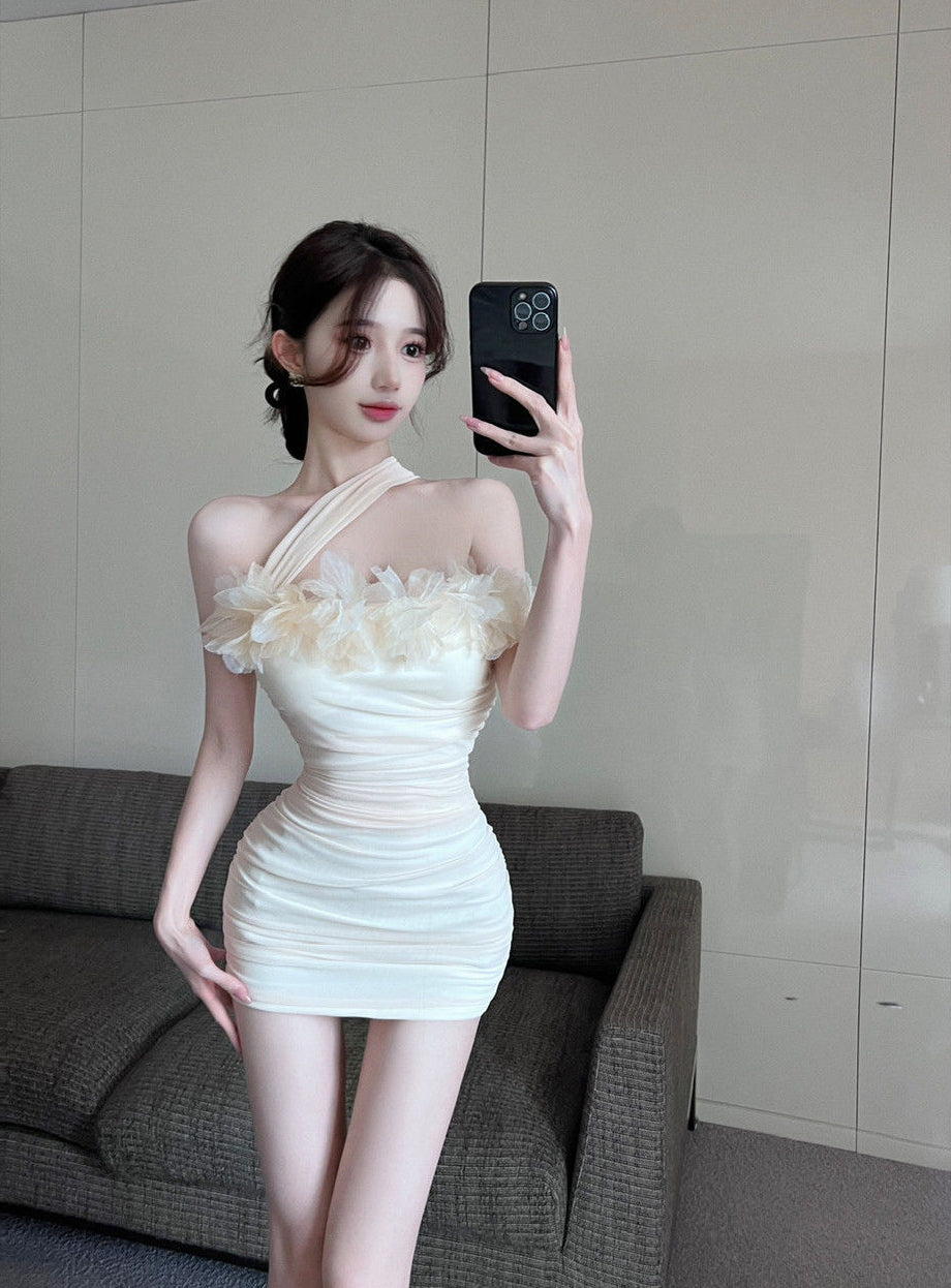 Women Ruffled Bodycon Mini Dress