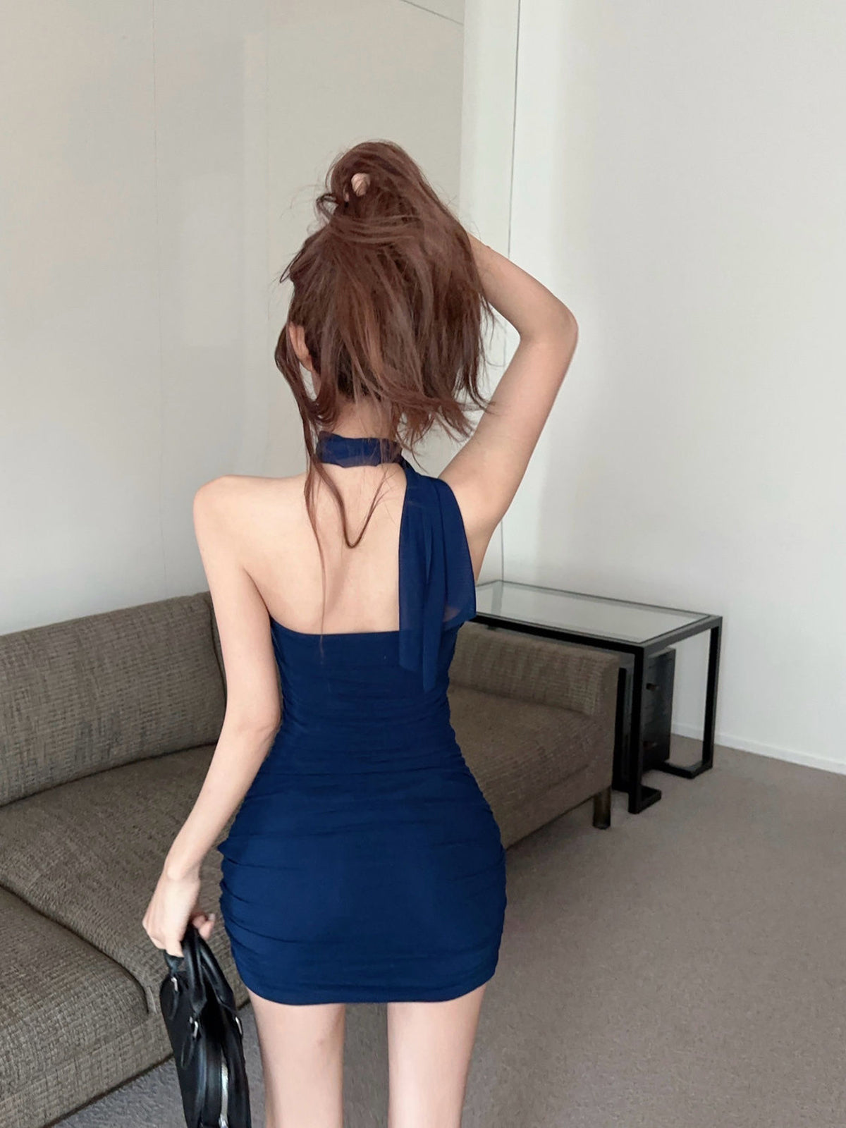 Scarf Neck Bodycon Mini Dress