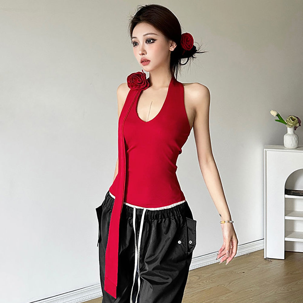 Women V-Neck Sleeveless Top
