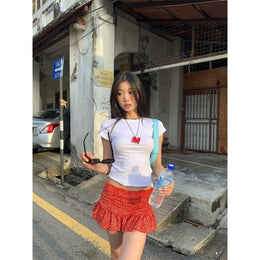 Printed A-Line Mini Skirt