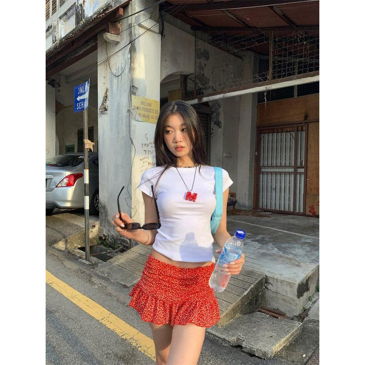 Printed A-Line Mini Skirt