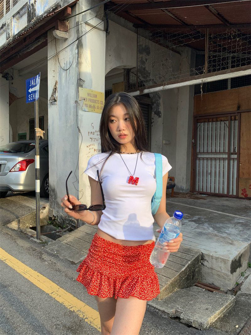Printed A-Line Mini Skirt