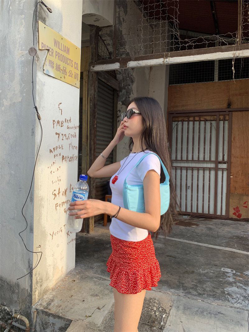 Printed A-Line Mini Skirt
