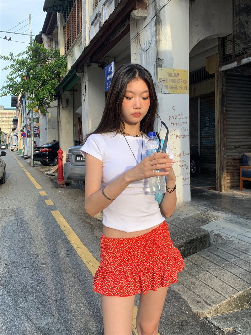 Printed A-Line Mini Skirt