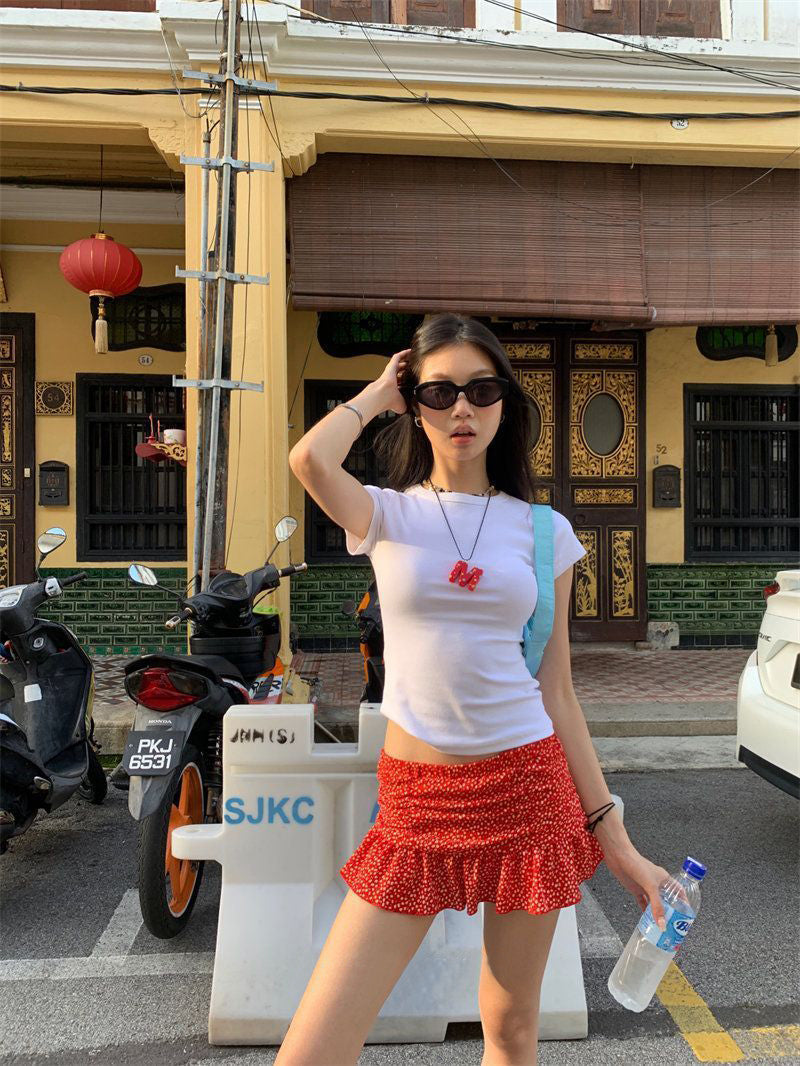 Printed A-Line Mini Skirt