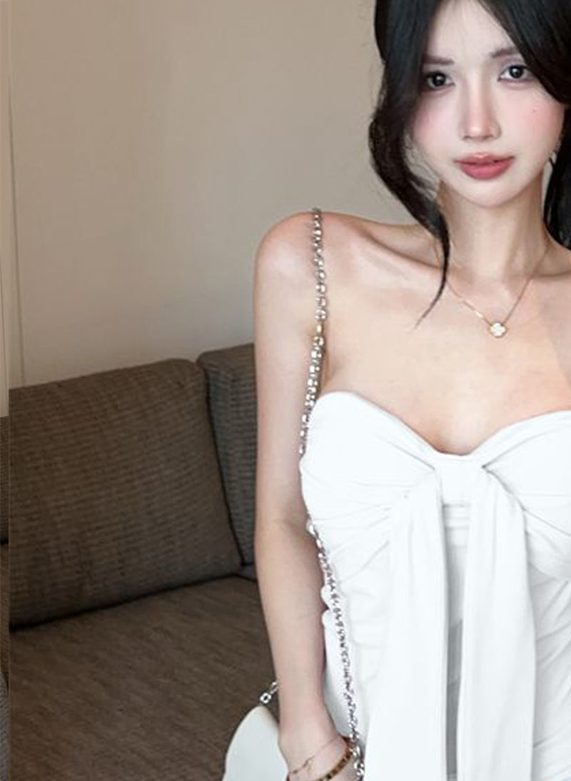 Women Solid Strapless Peplum Top