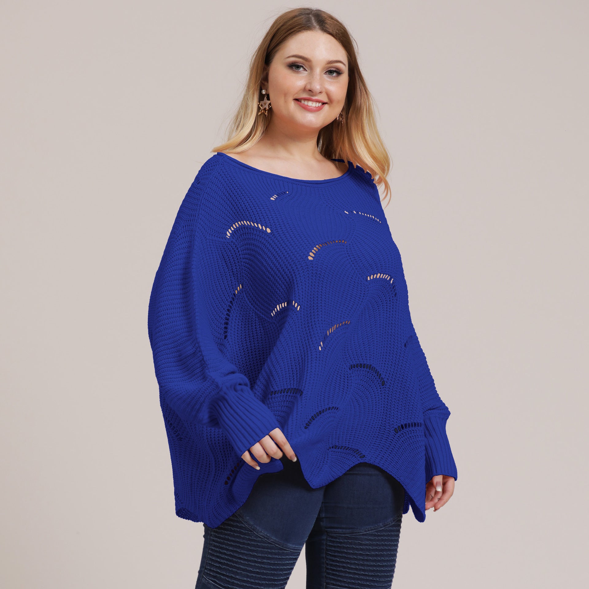 Women Plus Size Boat Neck Pullover