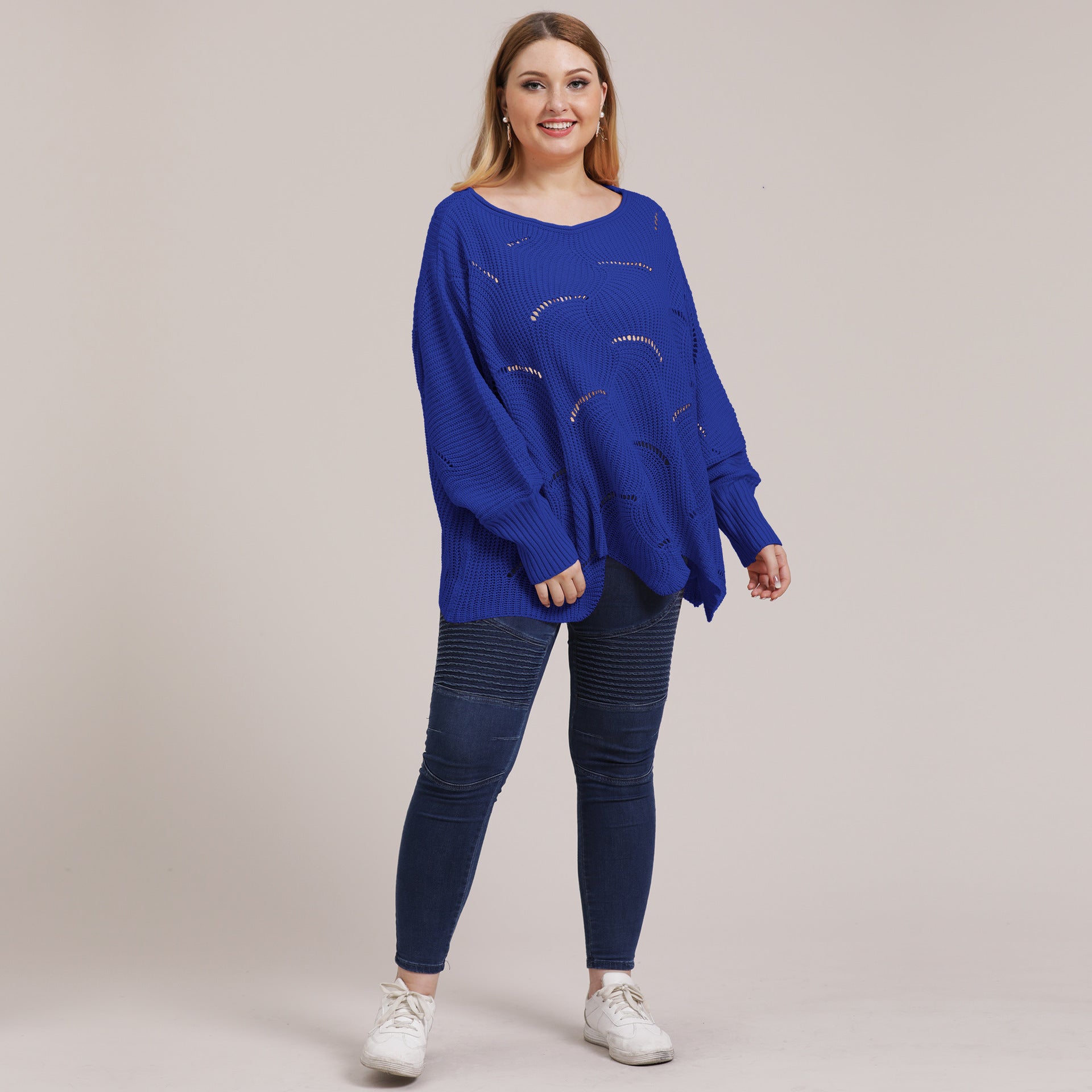 Women Plus Size Boat Neck Pullover
